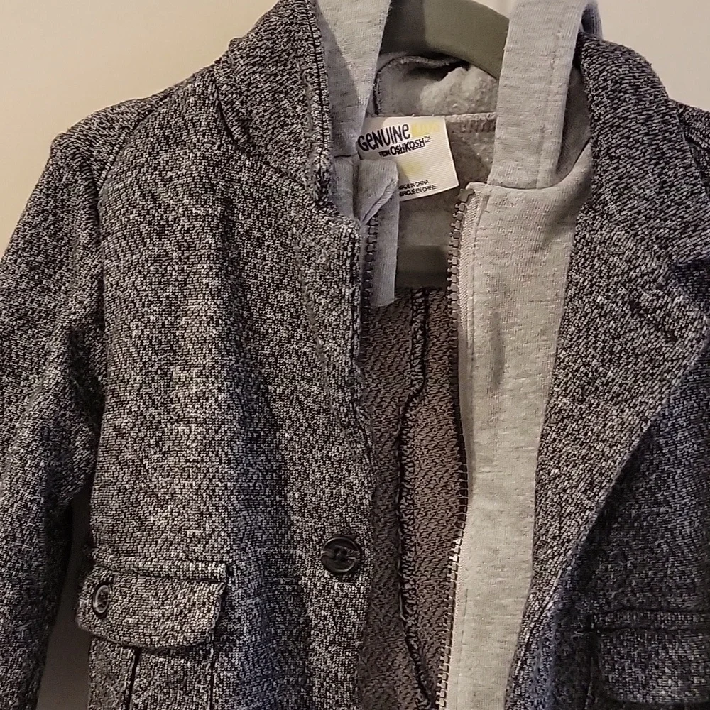 Oshkosh boys blazer jacket with hoodie jacket grey 18 months